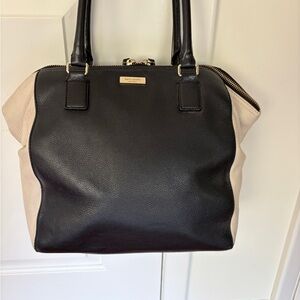 Kate spade Black and Cream Two-Tone Leather Tote